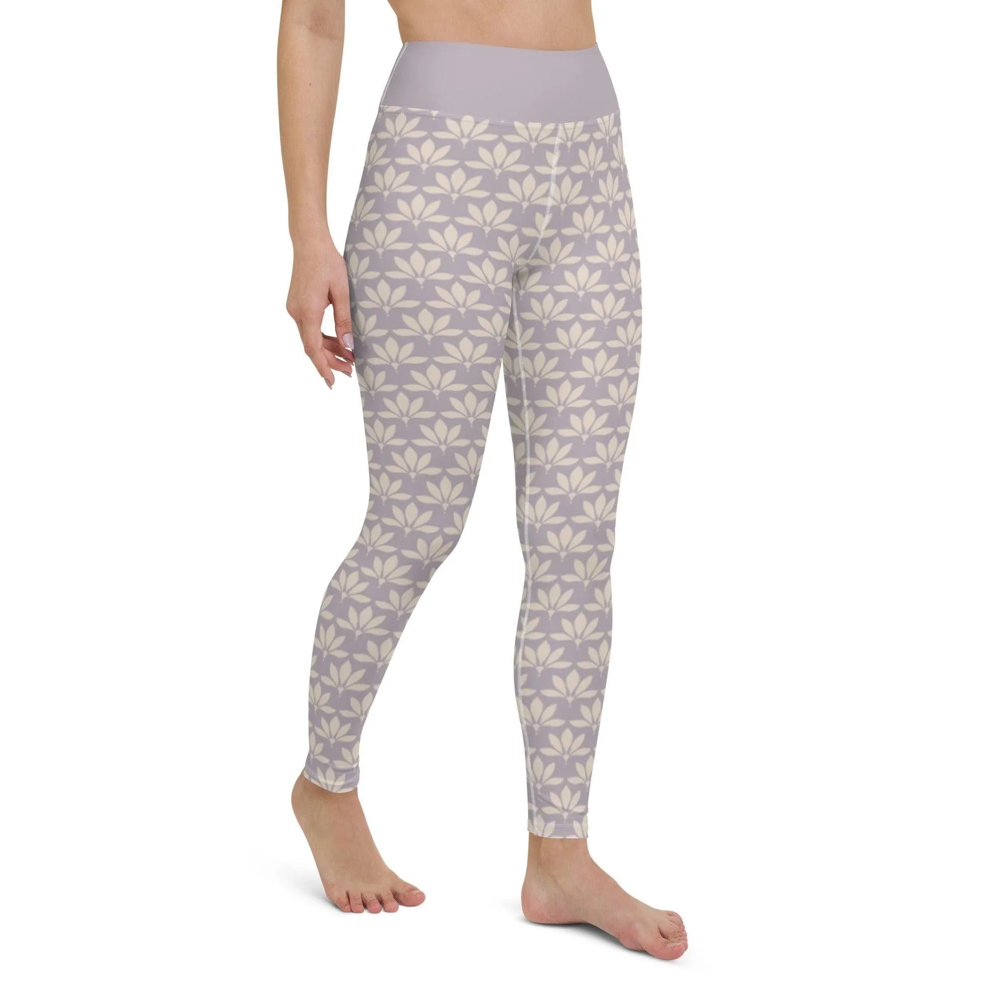 Lilac Flower Women's High-Waisted Yoga Pants