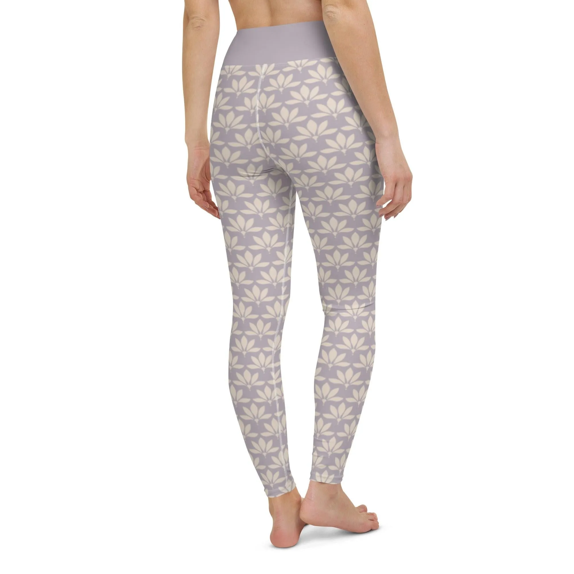 Lilac Flower Women's High-Waisted Yoga Pants