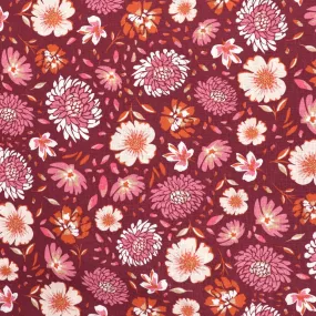 Linen Viscose - Chrysanthemum - Berry Red - SALE
