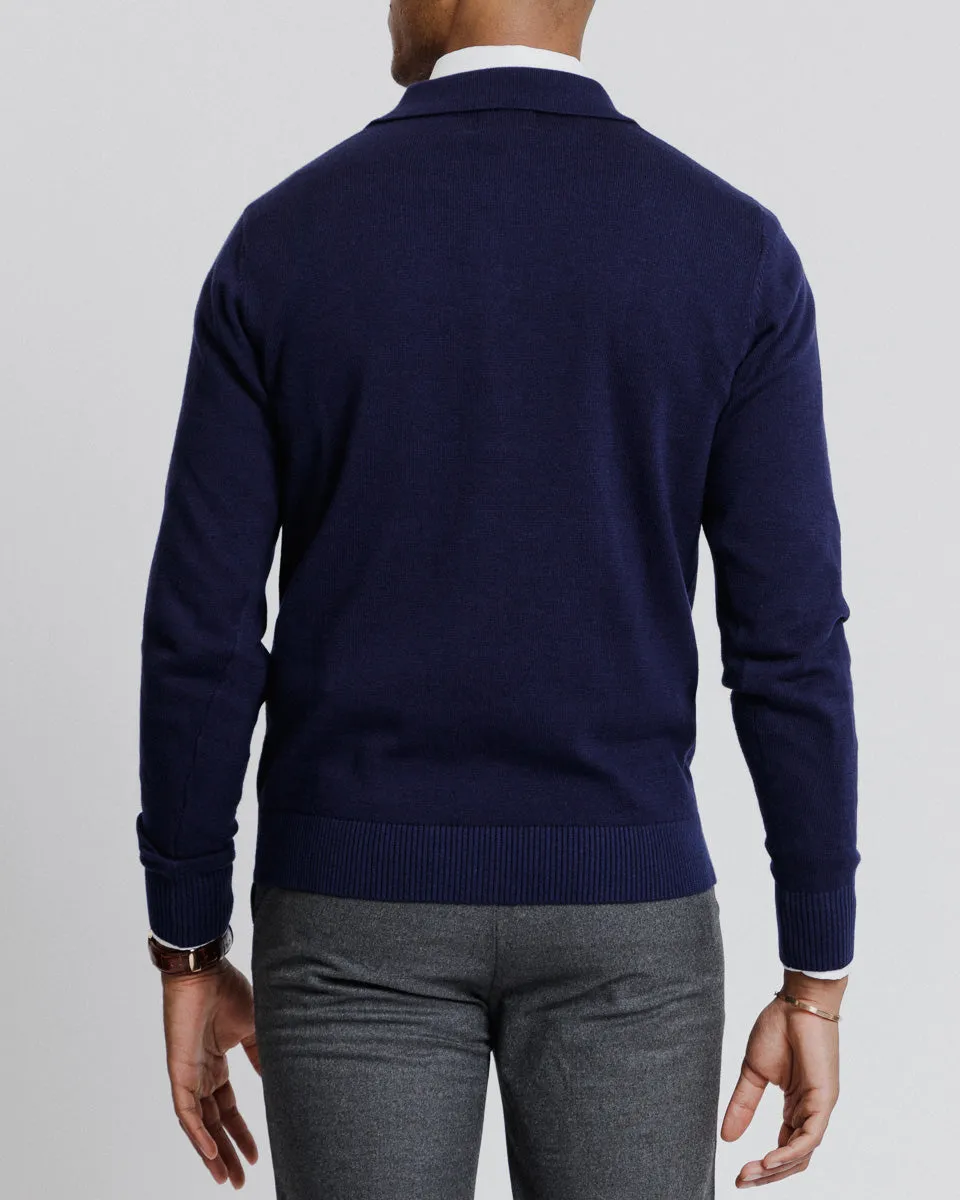 Long Sleeve Polo Royal Blue