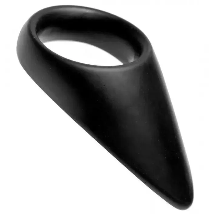 Master Series Black Silicone Cock Ring with Stimulator