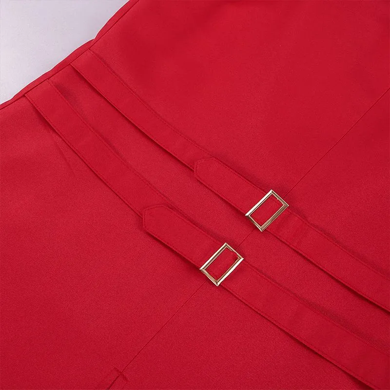 Mens Red Medieval Vintage Tuxedo Jacket Lapel Buttons Lightweight Blazer Swallowtail with Tie