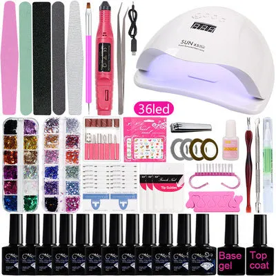 Nail Beauty Tool Set EBay Beginner Home Hot Lamp UV Polish Grinding Machine
