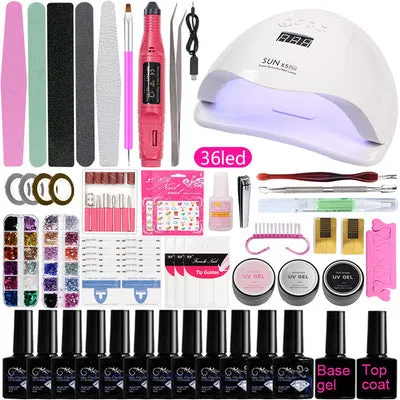 Nail Beauty Tool Set EBay Beginner Home Hot Lamp UV Polish Grinding Machine