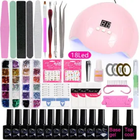 Nail Beauty Tool Set EBay Beginner Home Hot Lamp UV Polish Grinding Machine