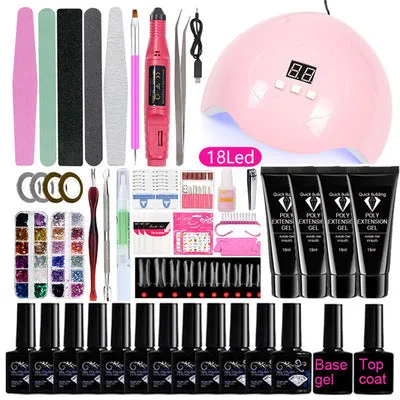 Nail Beauty Tool Set EBay Beginner Home Hot Lamp UV Polish Grinding Machine