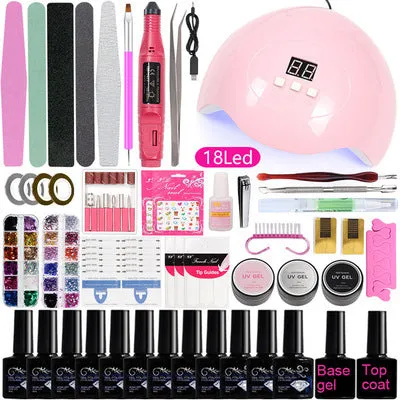 Nail Beauty Tool Set EBay Beginner Home Hot Lamp UV Polish Grinding Machine