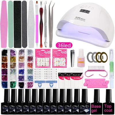 Nail Beauty Tool Set EBay Beginner Home Hot Lamp UV Polish Grinding Machine