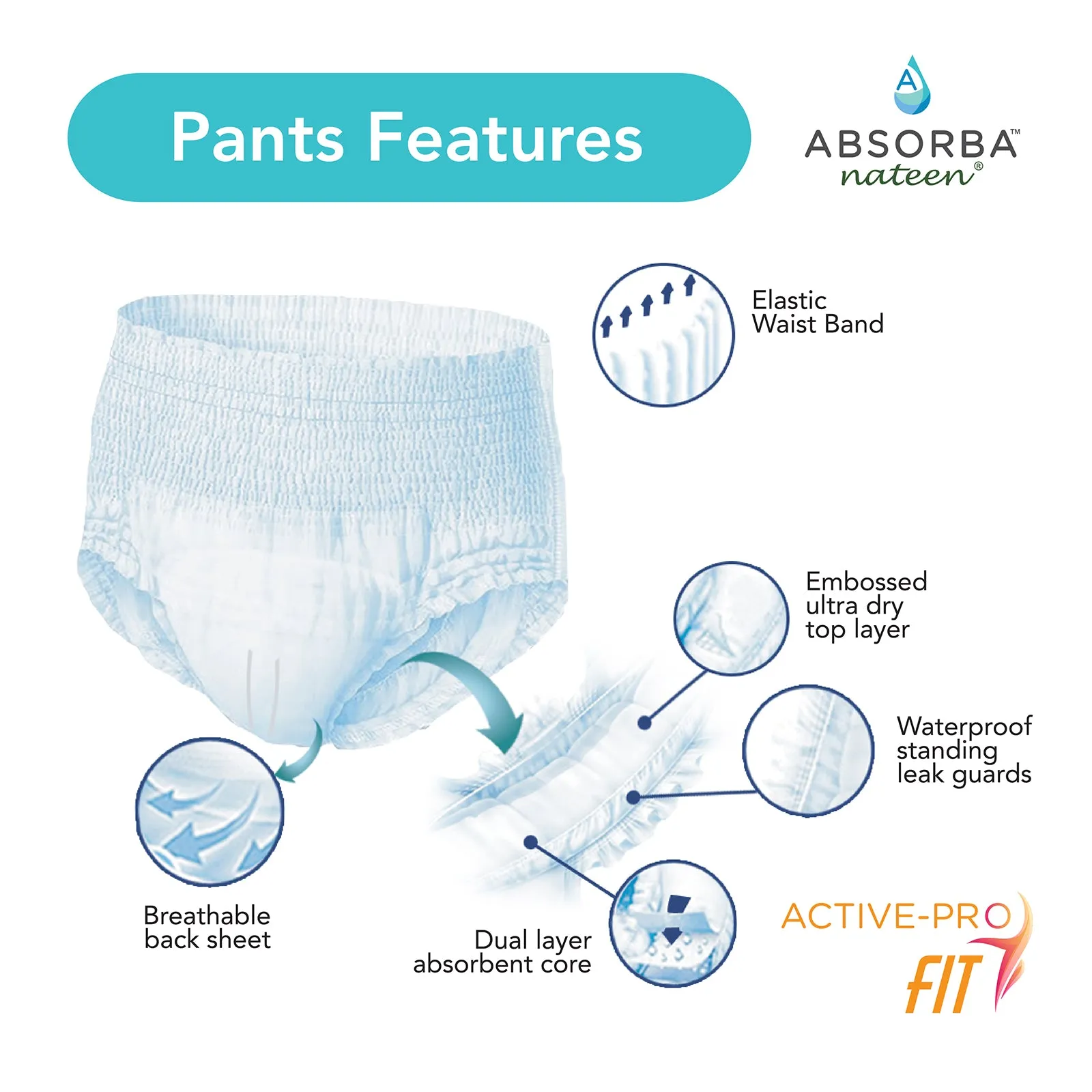 Nateen Afina Plus Pull Up Adult Pants 9s (Carton of 8) - L