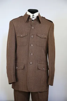 Naval Style High Collar Wool  2pc  Zoot Suit Set