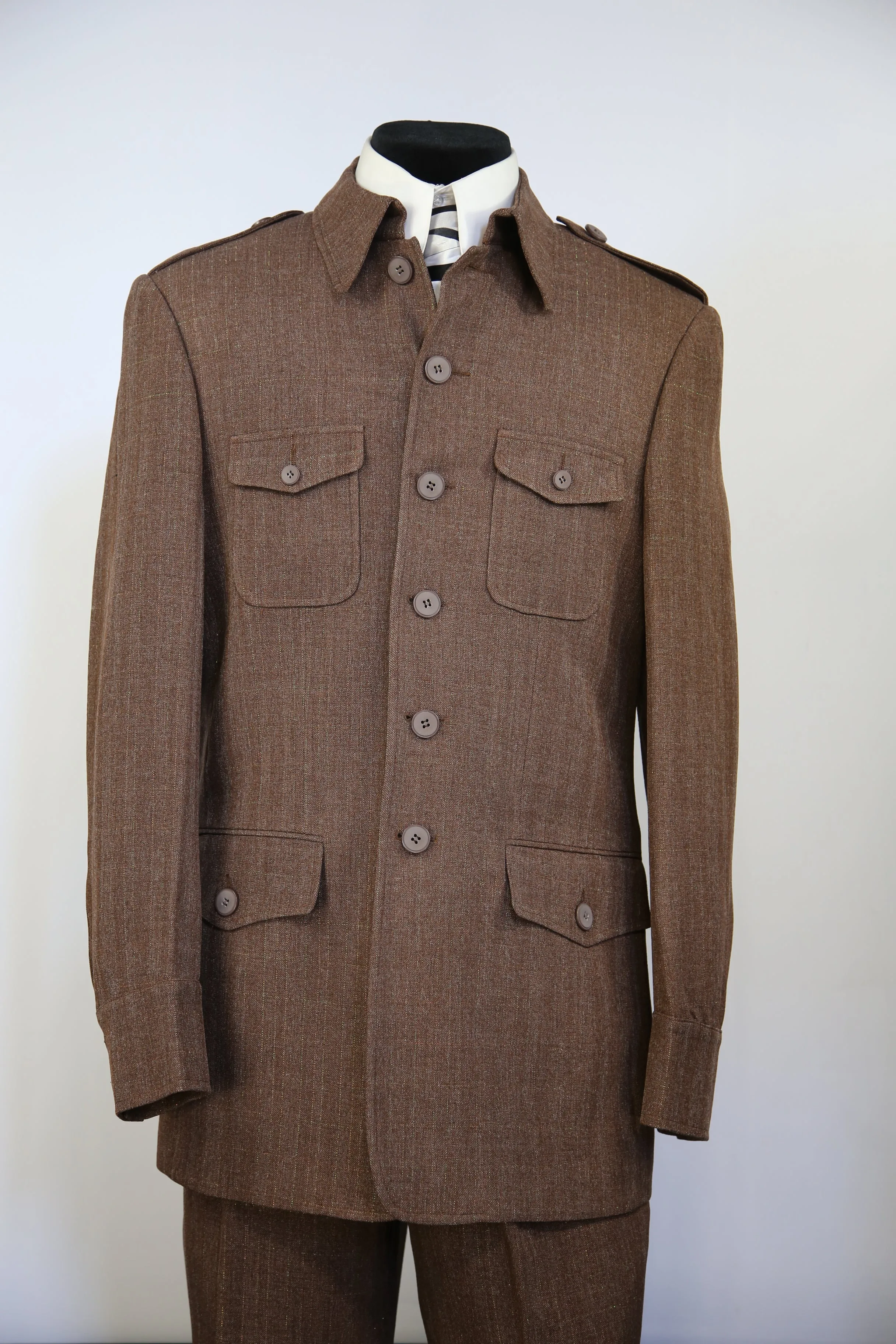 Naval Style High Collar Wool  2pc  Zoot Suit Set