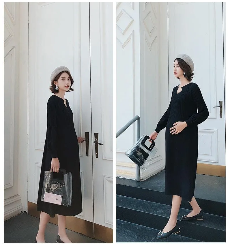 New Fashion Maternity Dress High Waist Loose spring autumn winter Skirt Pregnancy Clothes For Knit Pregnant Women Sweater L B-39768