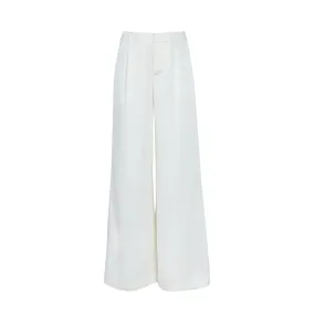 NEW - Women's High-Rise Super Wide Leg Matte Satin Pants - Sugar Swizzle, Small