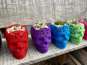 NumanPrints - 3D Printed Succulent Skull Planter Pot Small Indoor: Gold / 5 Inch Skull