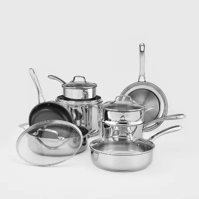 Open Box - Cuisinart Classic 13pc Stainless Steel Cookware Set Light Silver