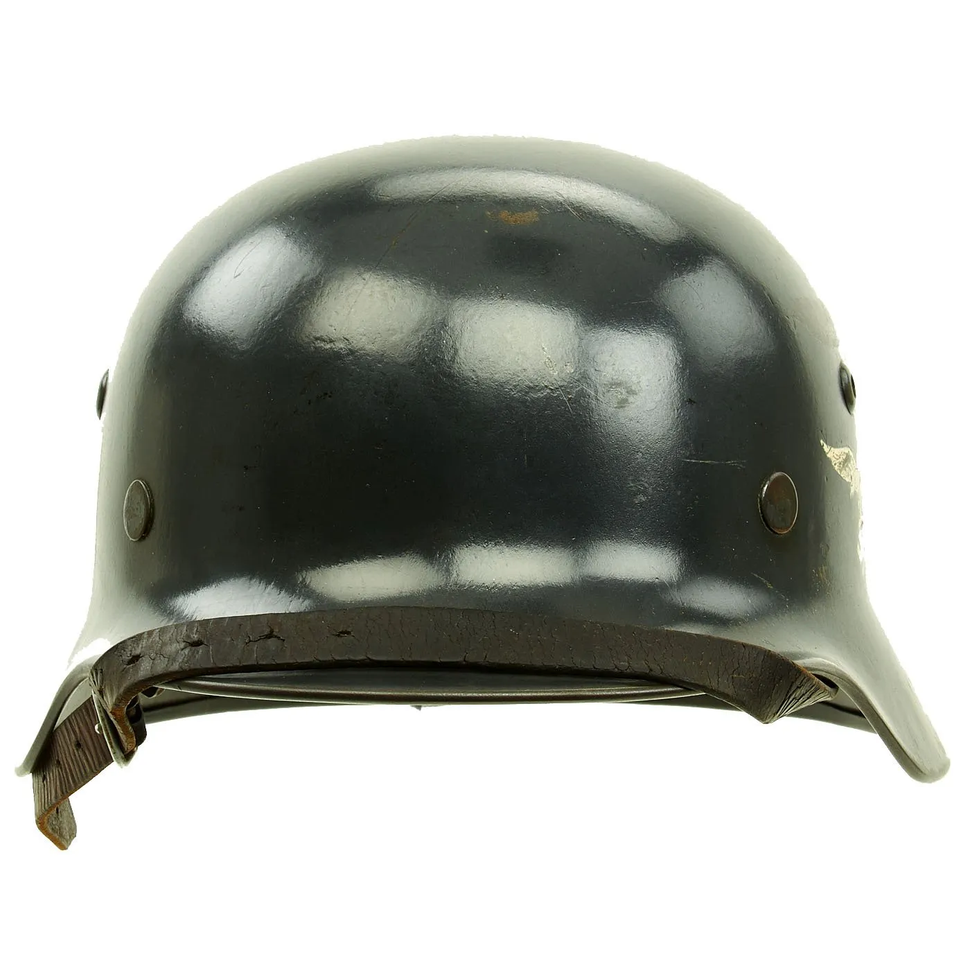 Original German WWII Luftwaffe M35 Double Decal Droop Tail Eagle Steel Helmet with 56cm Liner - Q64