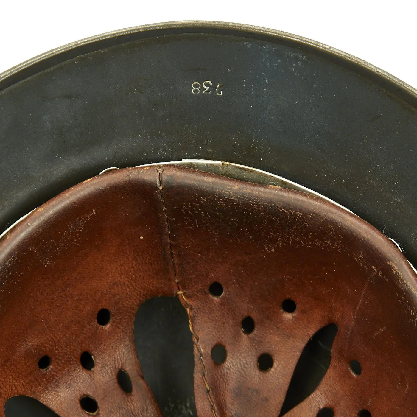 Original German WWII Luftwaffe M35 Double Decal Droop Tail Eagle Steel Helmet with 56cm Liner - Q64