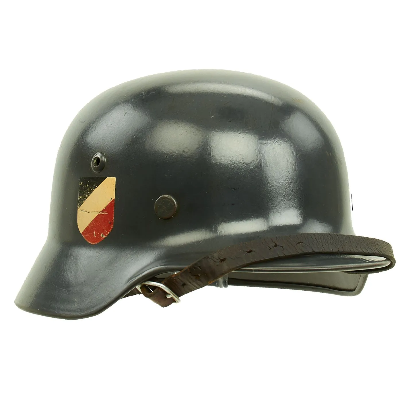 Original German WWII Luftwaffe M35 Double Decal Droop Tail Eagle Steel Helmet with 56cm Liner - Q64