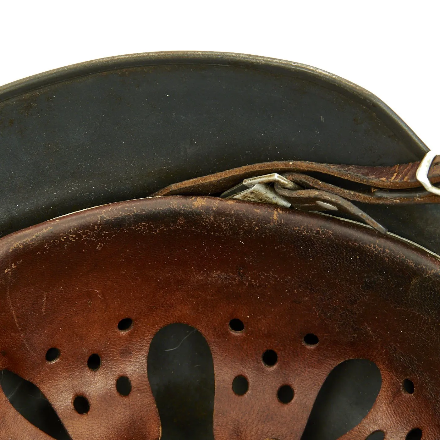 Original German WWII Luftwaffe M35 Double Decal Droop Tail Eagle Steel Helmet with 56cm Liner - Q64