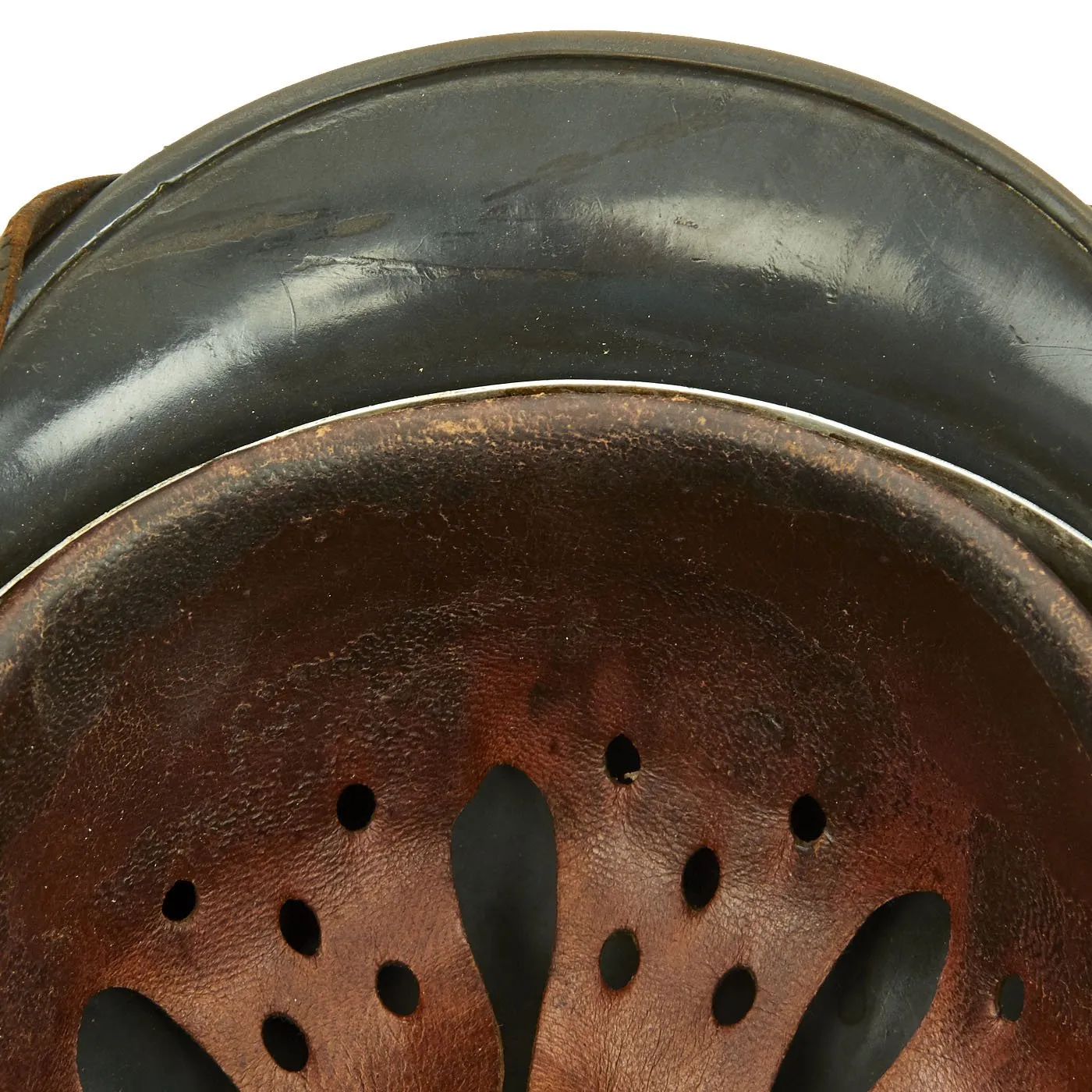 Original German WWII Luftwaffe M35 Double Decal Droop Tail Eagle Steel Helmet with 56cm Liner - Q64