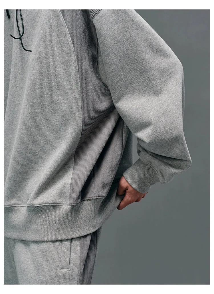 Panel Structural Sweatshirt & Athletic Pants Set