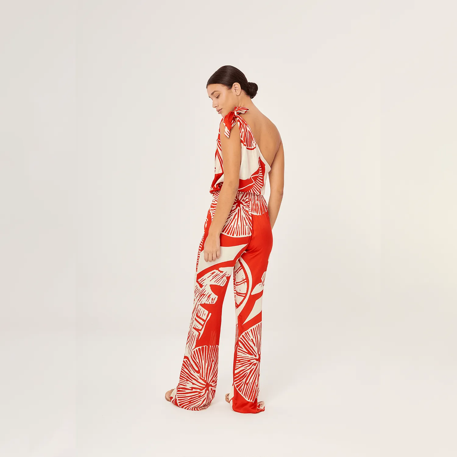 PANTS SILK VISCOSE RED LEMON 495