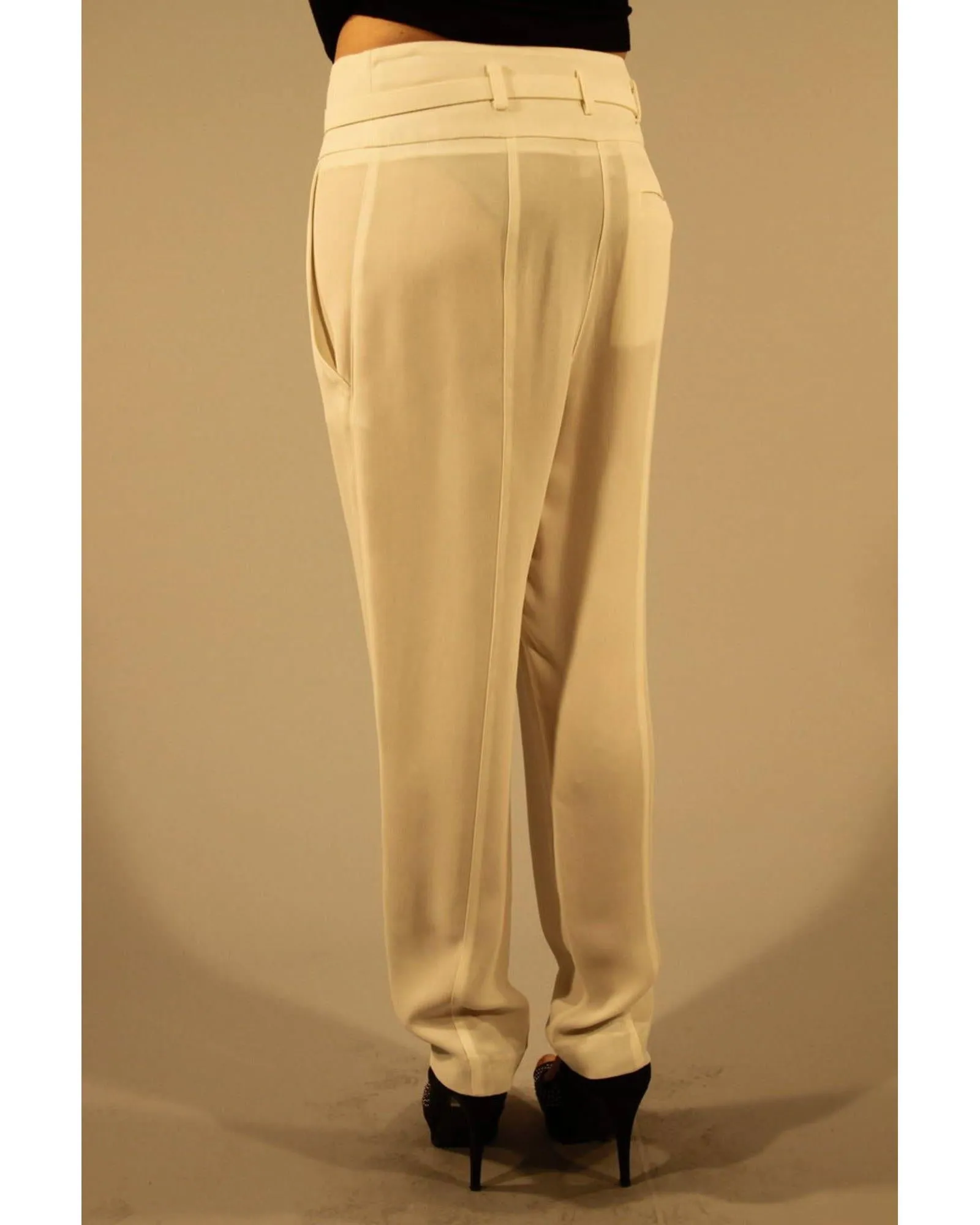 Patrizia Pepe Womens White Wide Leg Pants