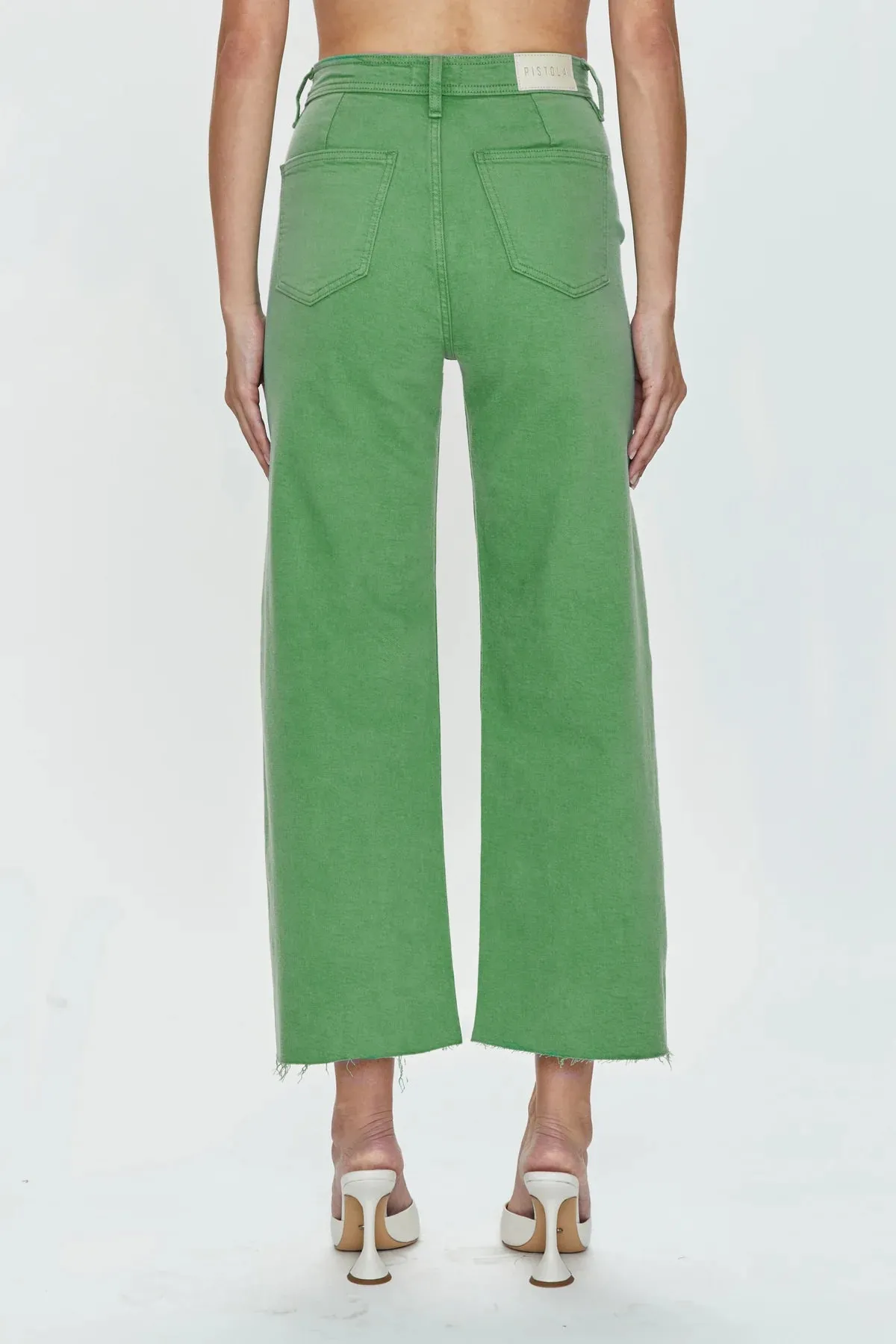 Pistola Penny High-Rise Wide Crop Jean: Avocado
