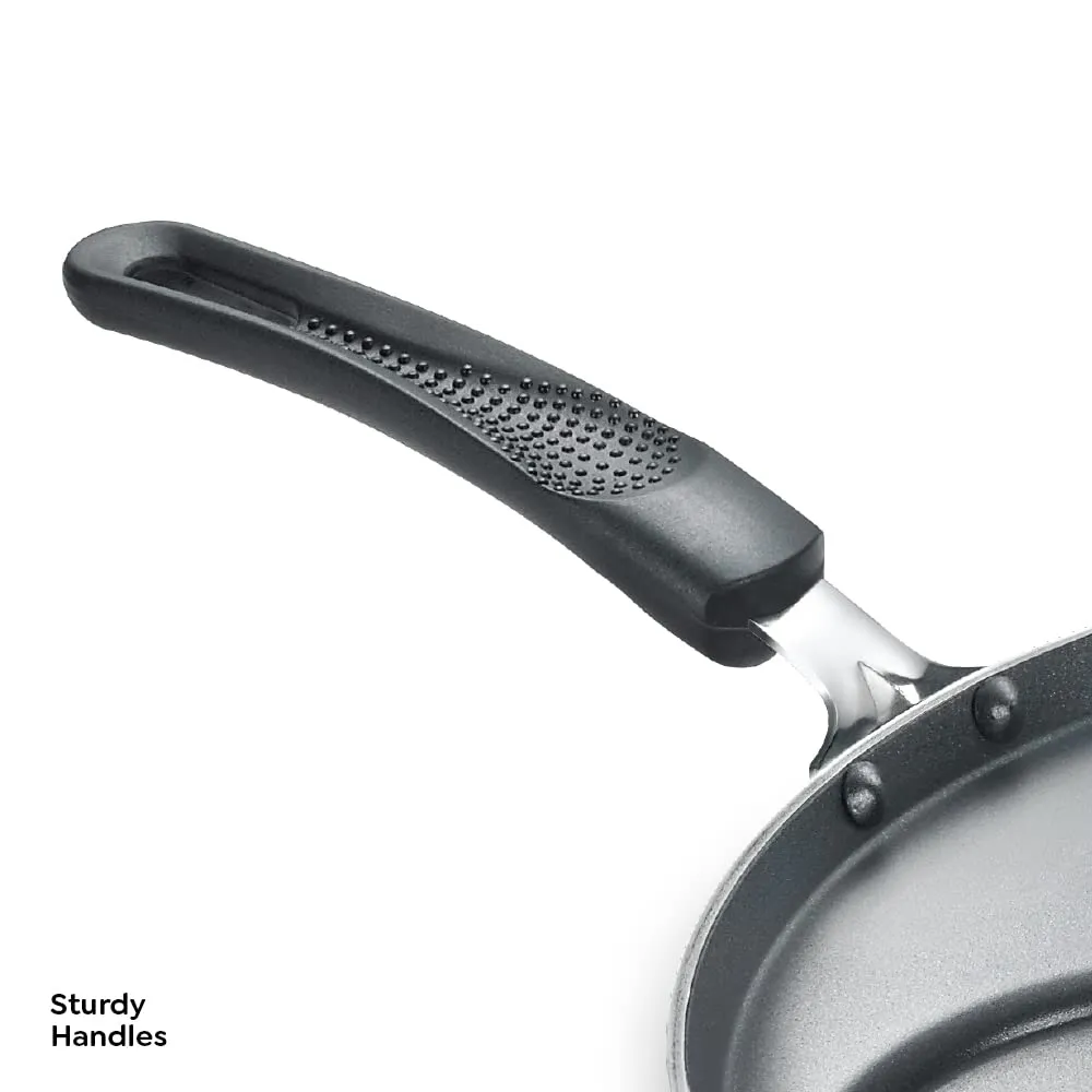 Prestige Omega Select Plus Set Dosa Tawa|Scratch & Abraison Resistant|3 Layers Metal Spoon Friendly Coating|Sturdy Handle|1 Year Warranty