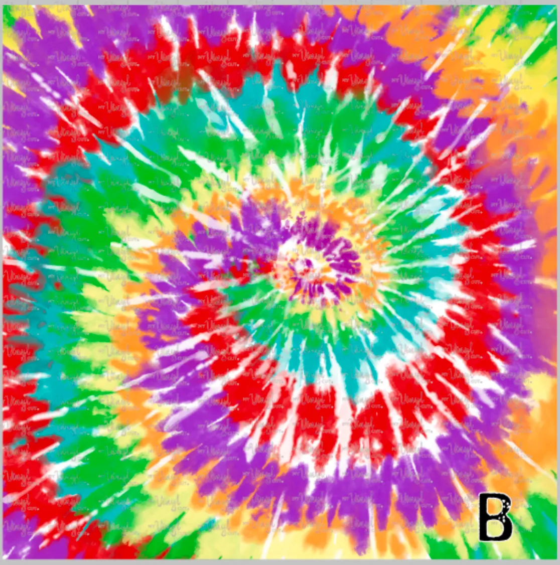 Printed Adhesive Vinyl TIE DYE RAINBOW Patterned Vinyl 12 x 12 sheet