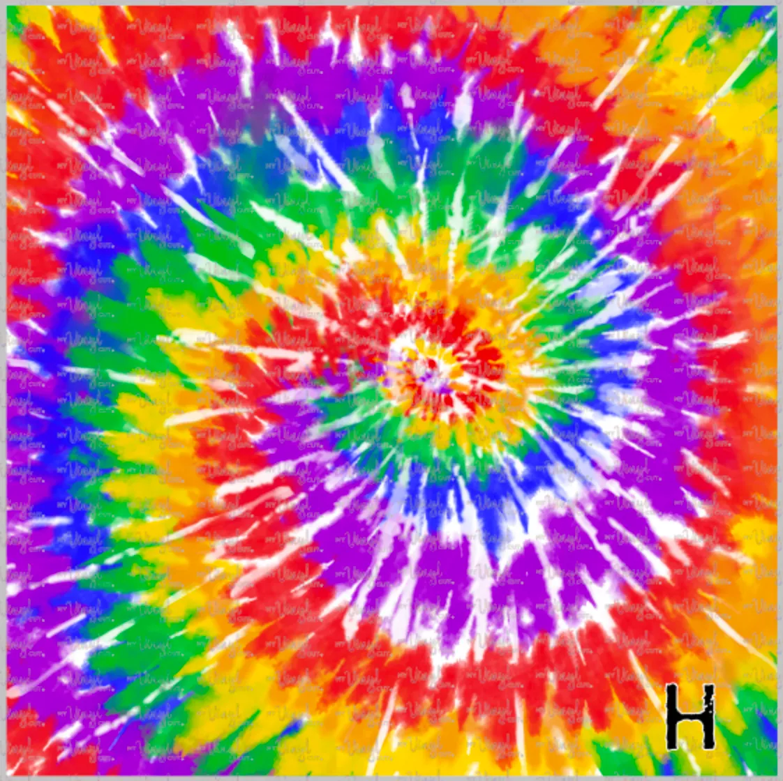 Printed Adhesive Vinyl TIE DYE RAINBOW Patterned Vinyl 12 x 12 sheet