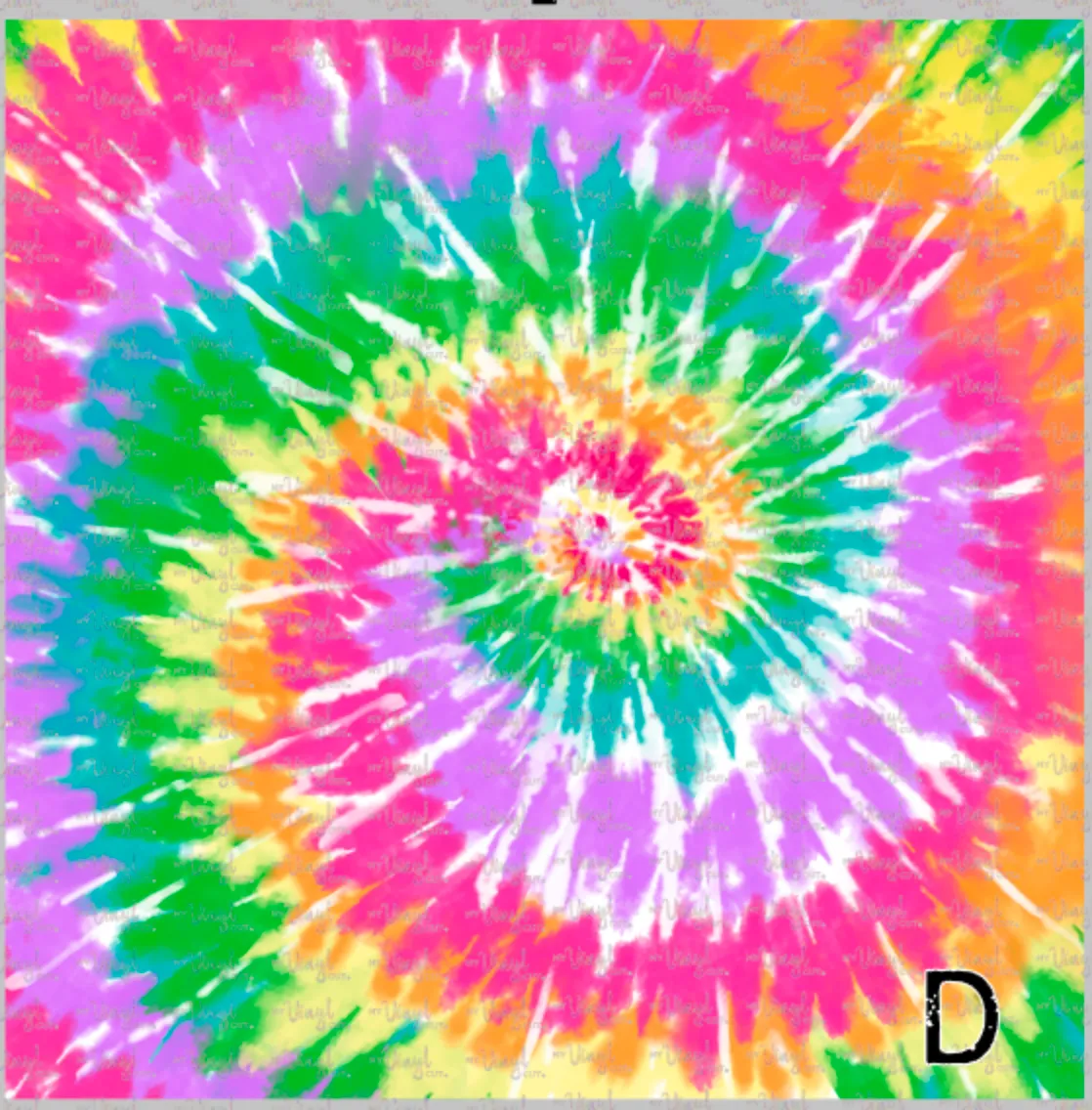 Printed Adhesive Vinyl TIE DYE RAINBOW Patterned Vinyl 12 x 12 sheet