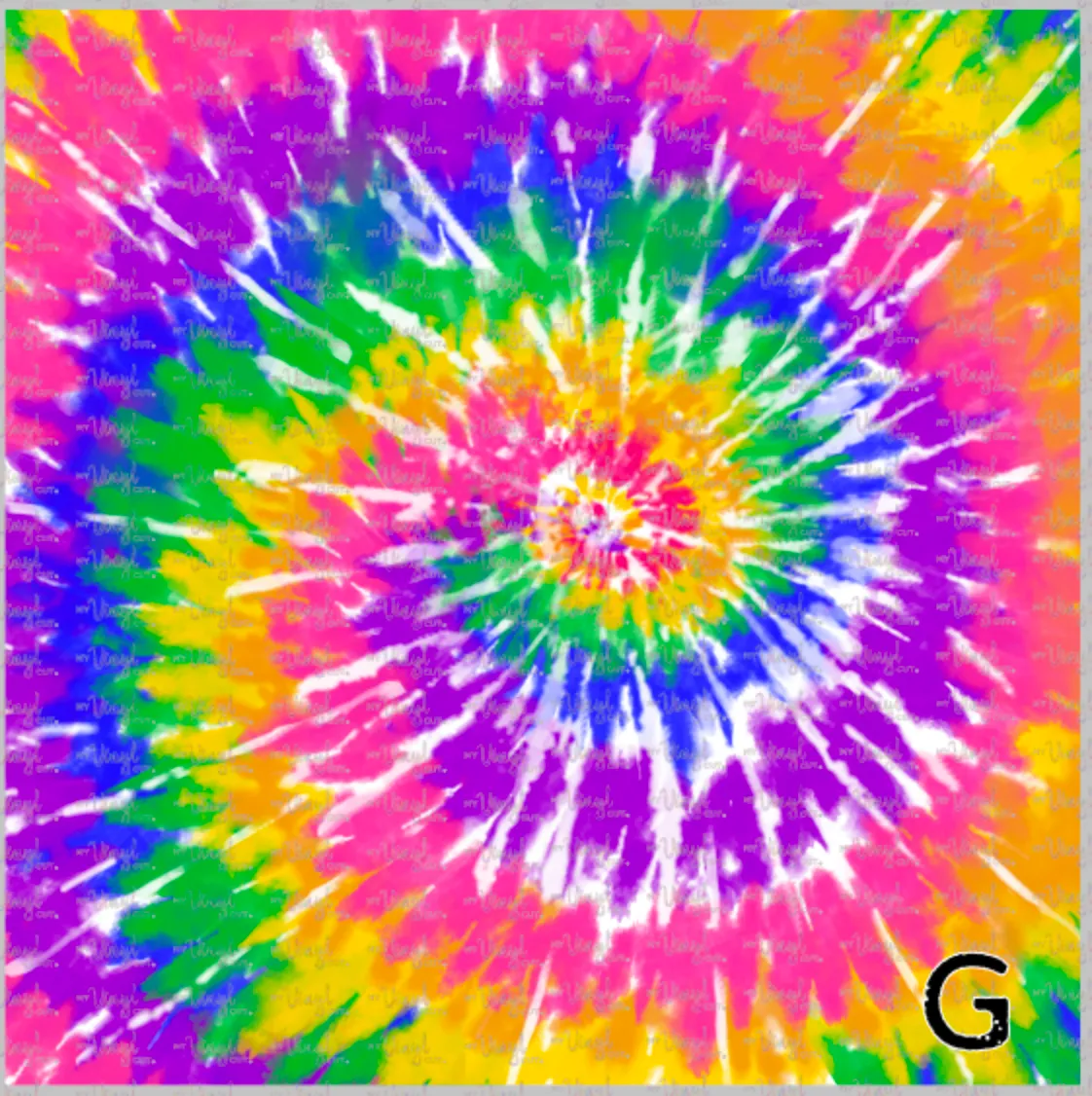 Printed Adhesive Vinyl TIE DYE RAINBOW Patterned Vinyl 12 x 12 sheet