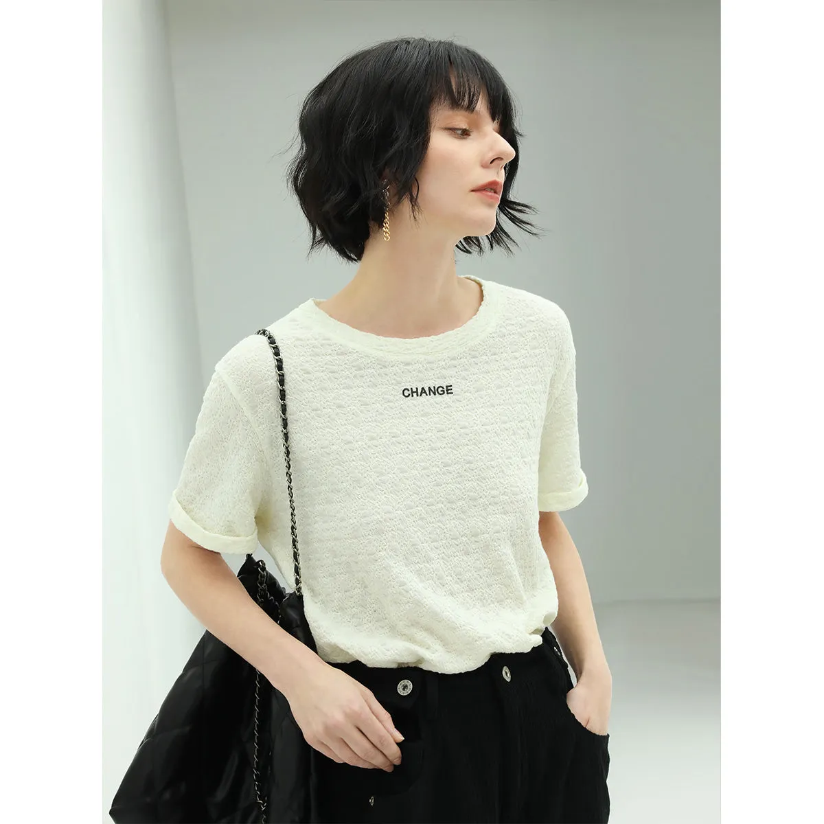 Printed Ivory Tee