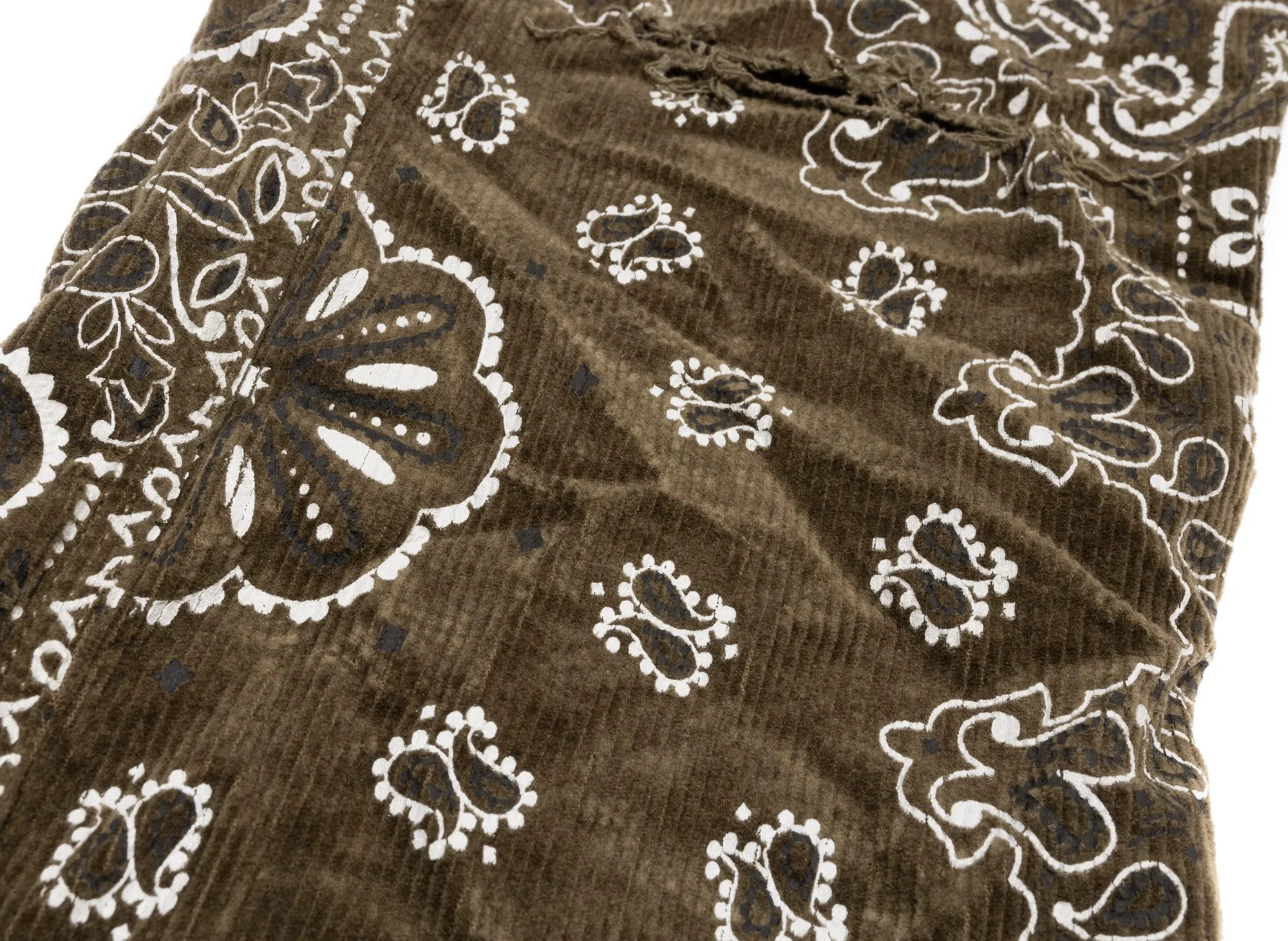 Purple Brand Corduroy Bandana Print Jeans in Olive