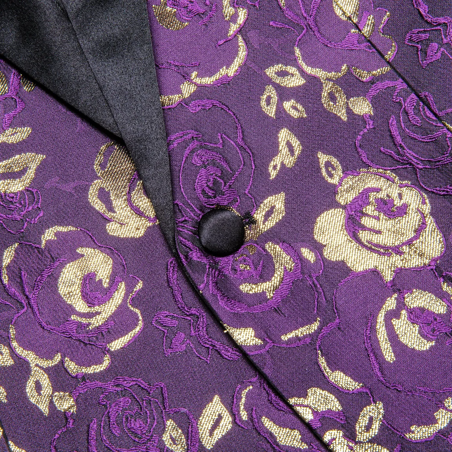 Purple Champagne Embroidered Floral Men's Suit for Party