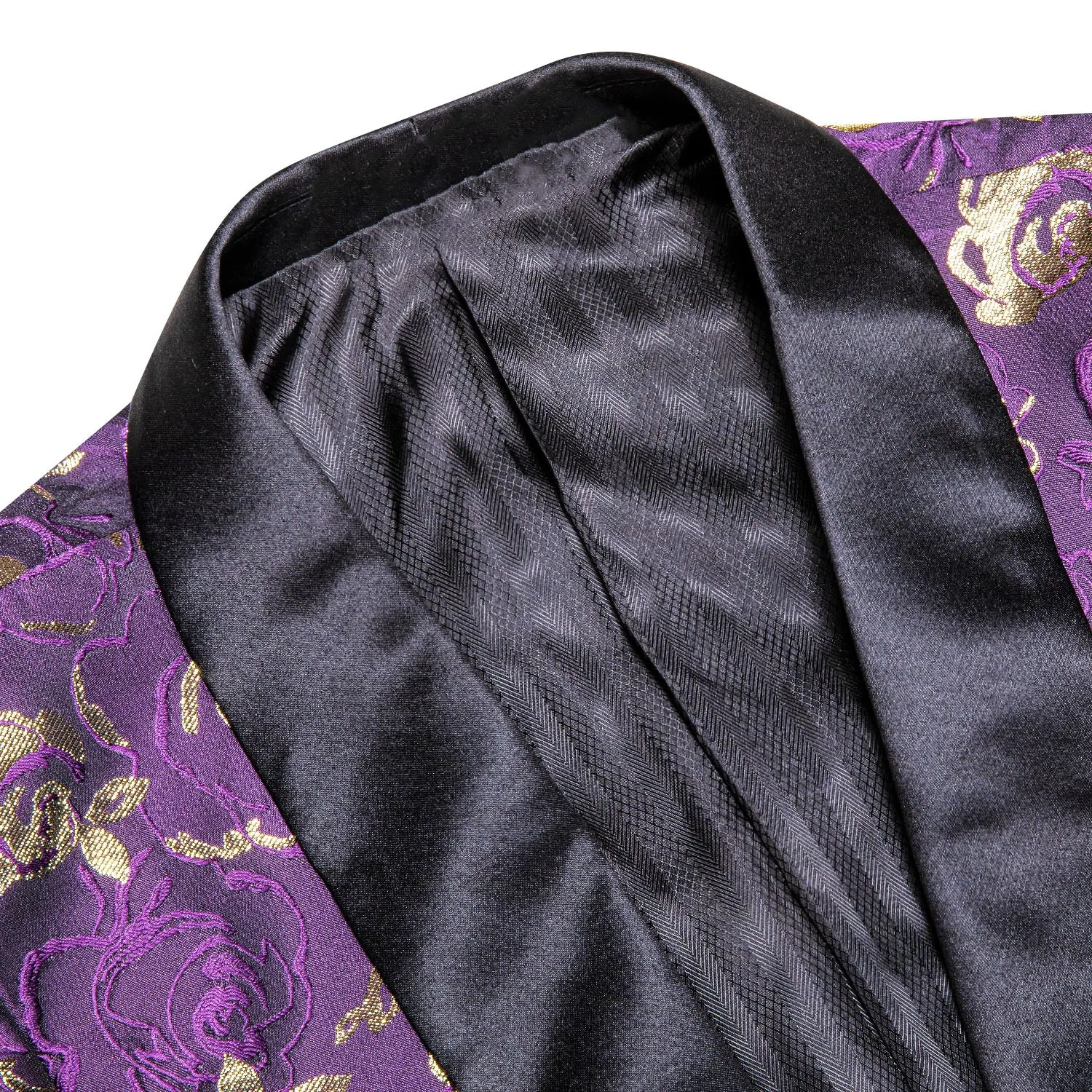 Purple Champagne Embroidered Floral Men's Suit for Party