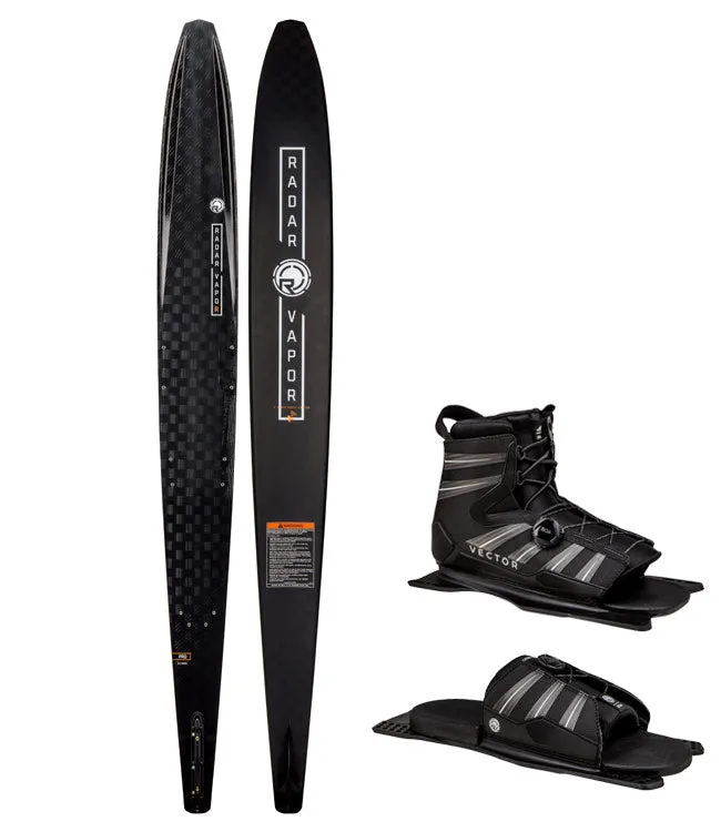 Radar Vapor Pro Build Slalom Ski with Vector Boa Boot & RTP (2023) - Black