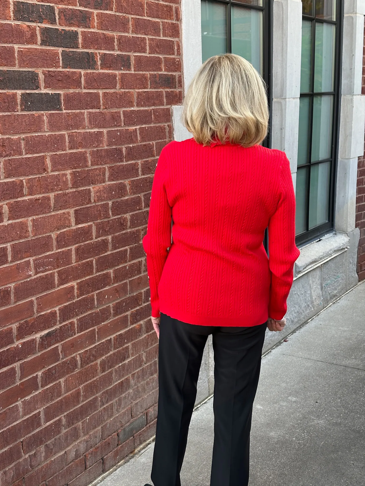 Radiant in Red Sweater