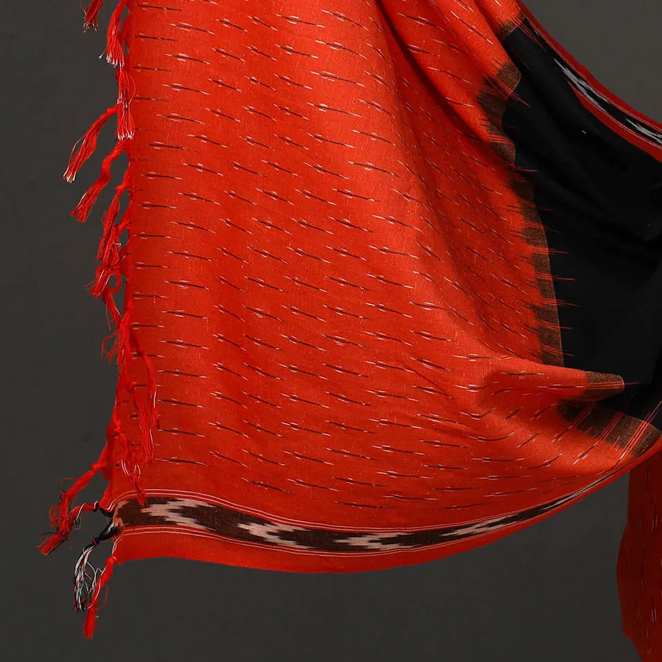 Red - 3pc Cotton Handloom Pochampally Ikat Dress Material 18