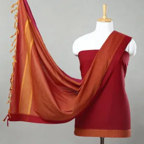 Red - 3pc Dharwad Cotton Suit Material Set 05