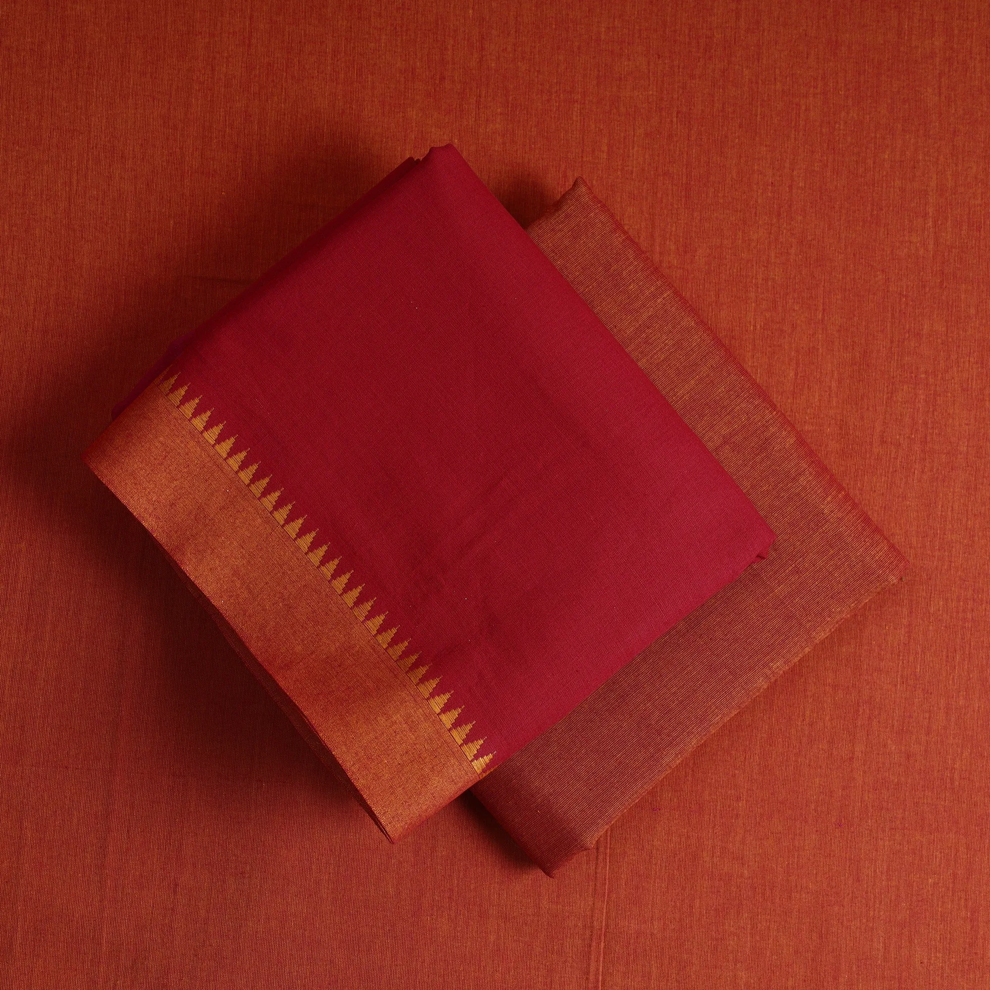 Red - 3pc Dharwad Cotton Suit Material Set 05