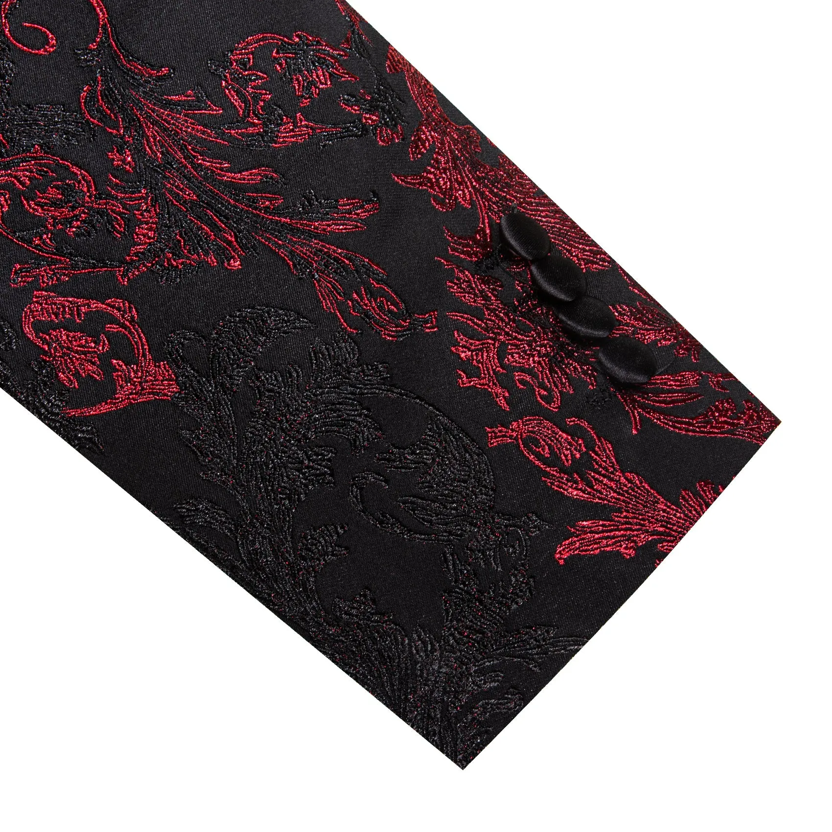 Red Black Floral Men's Suit for Party