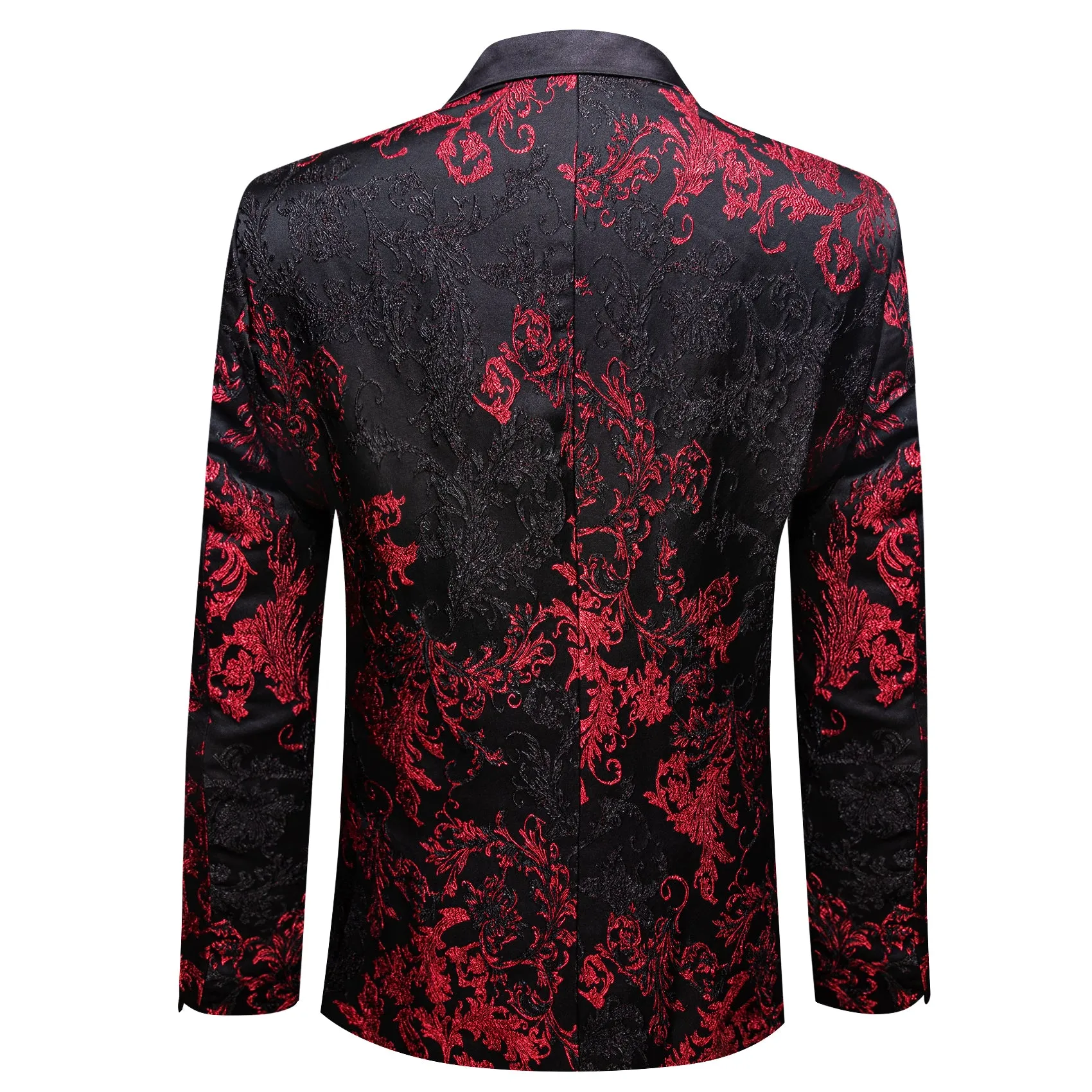 Red Black Floral Men's Suit for Party