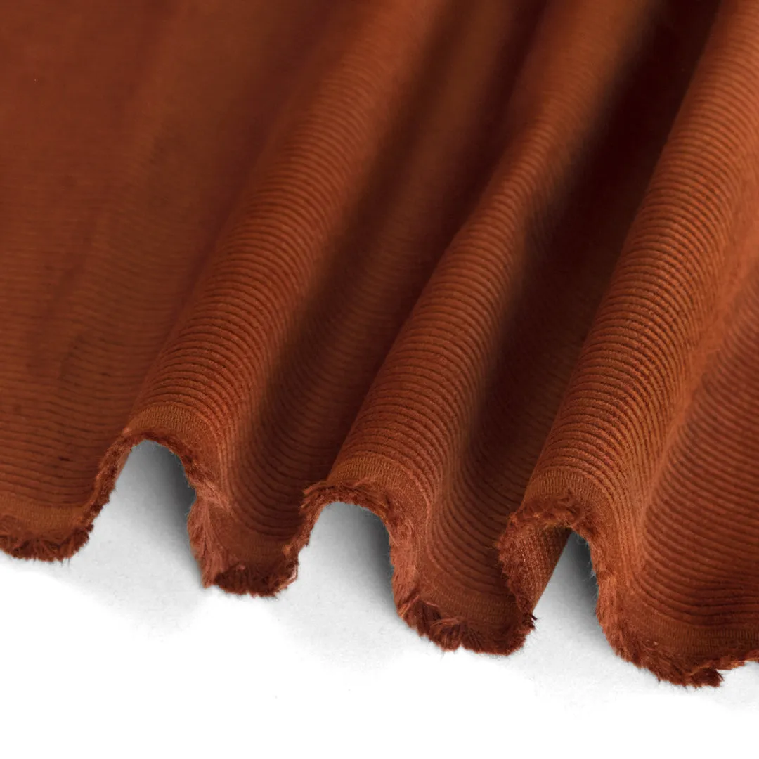 Remnant- 1m - Fine Cotton Corduroy -  Brick