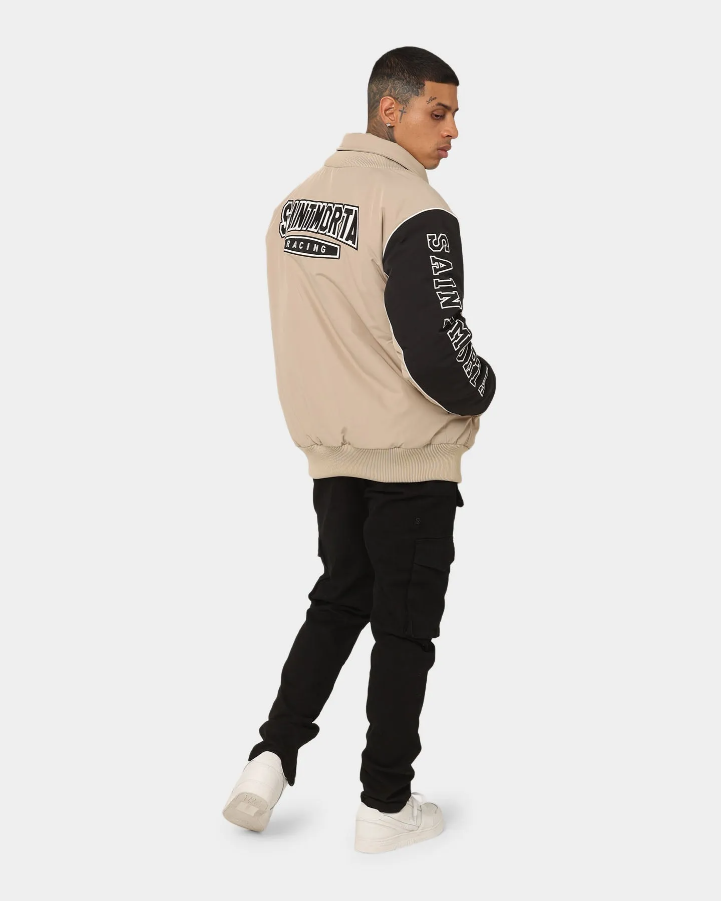 Saint Morta Pro Racing Bomber Jacket Stone/Black