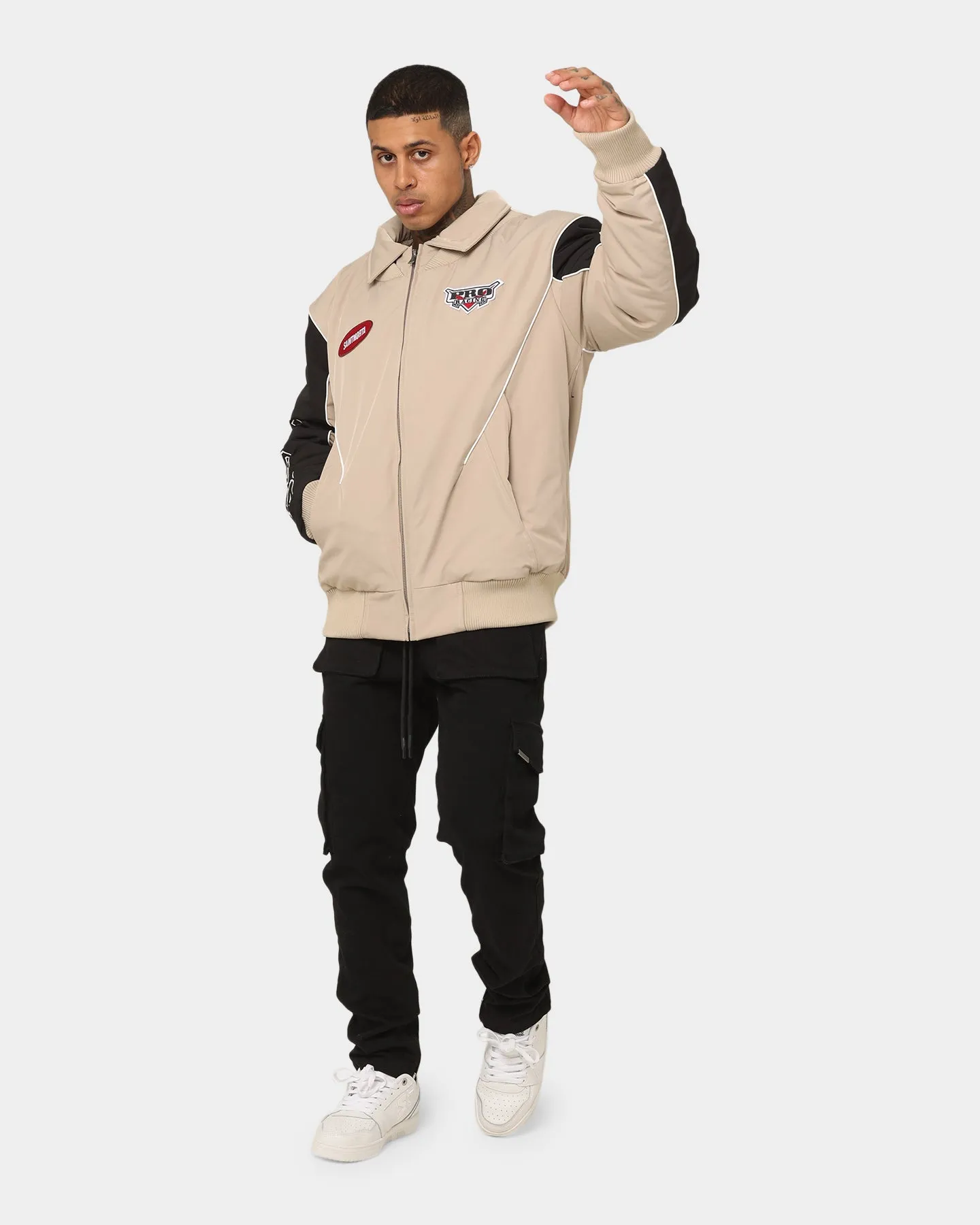 Saint Morta Pro Racing Bomber Jacket Stone/Black