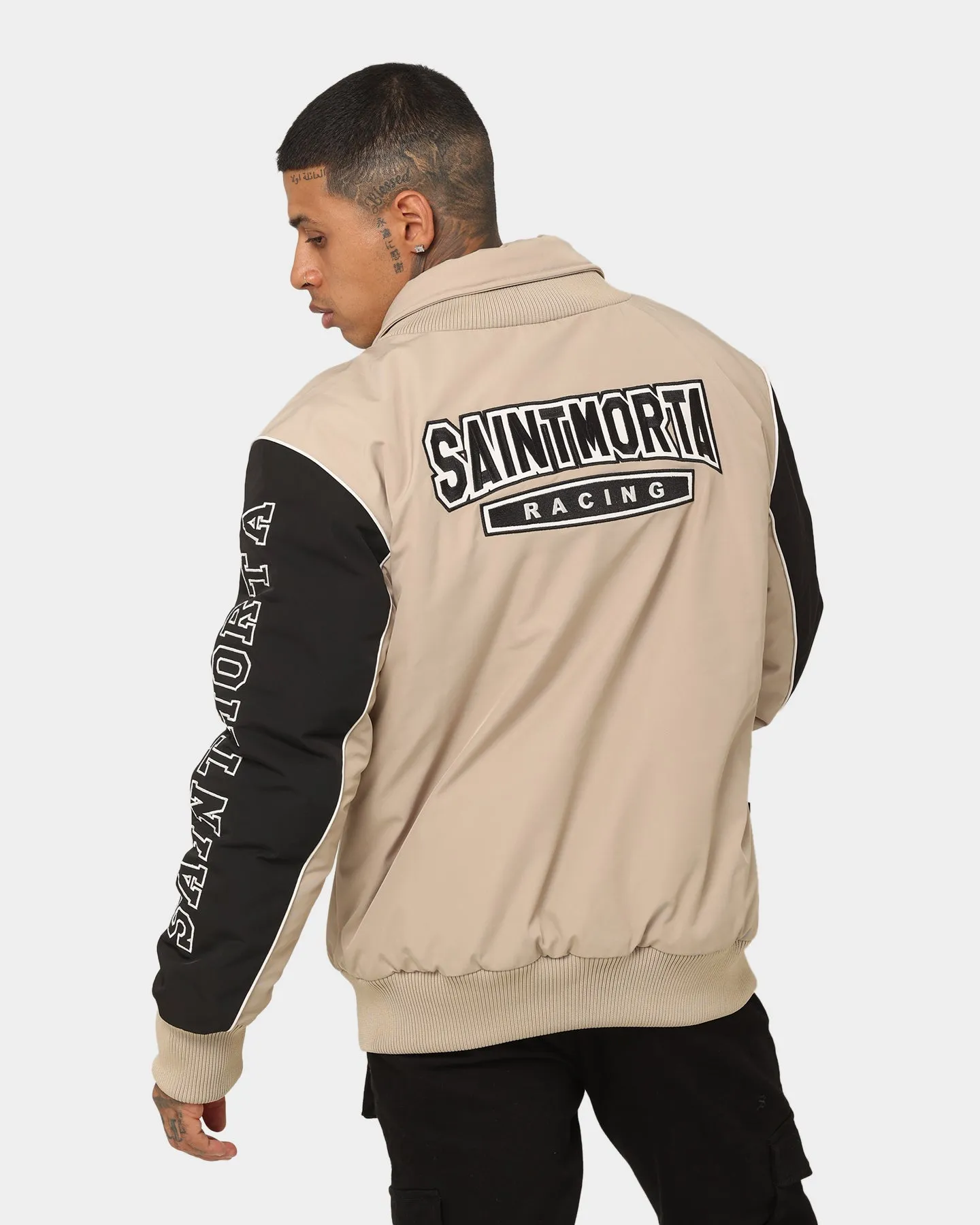 Saint Morta Pro Racing Bomber Jacket Stone/Black