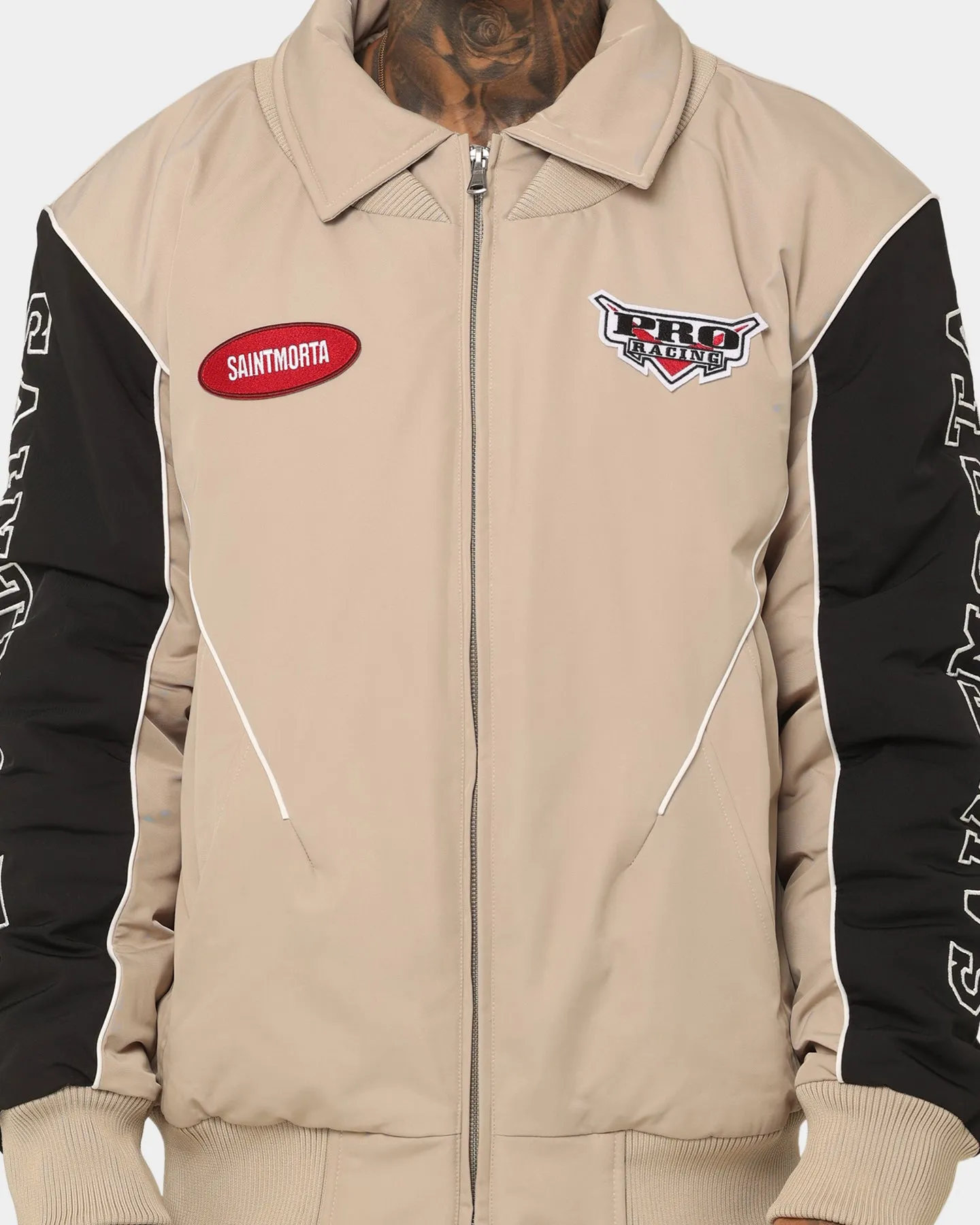 Saint Morta Pro Racing Bomber Jacket Stone/Black
