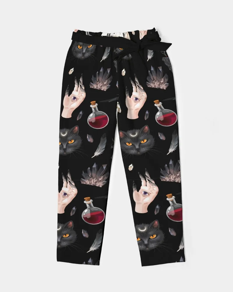 Salem Women's Belted Tapered Black Pants